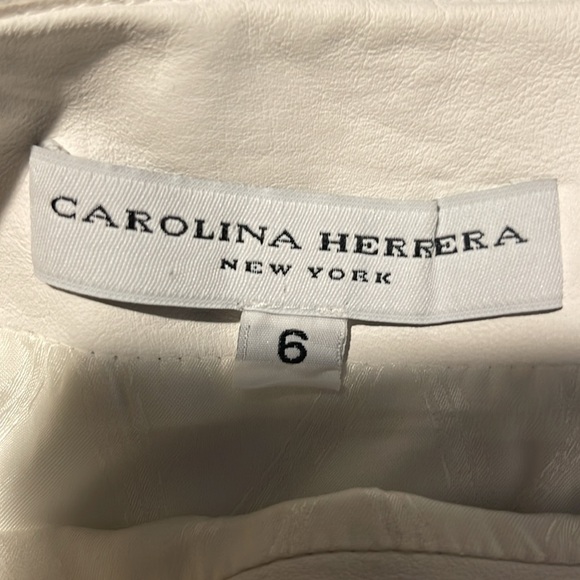 Vintage Carolina Herrera pencil skirt W/Leather waist band sz 6 classic - Picture 6 of 9